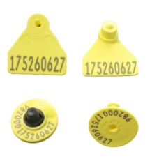 RFID Ear Tag Button (HDX) with Duplicate Number Tag
